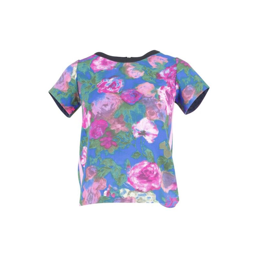 Sandro Paris Cut-Out T-Shirt in Floral Print Polyester